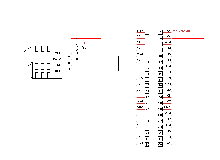 DHT22 Wiring diagram