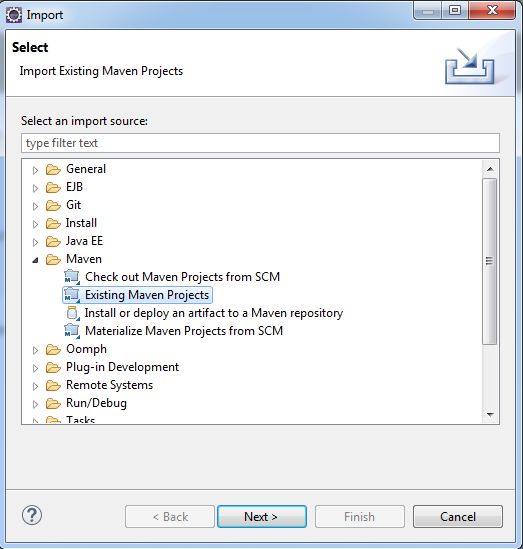 Eclipse importMaven