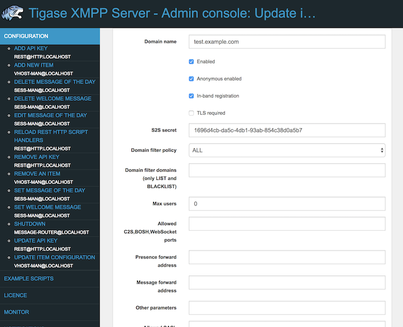 adminui vhost update item form